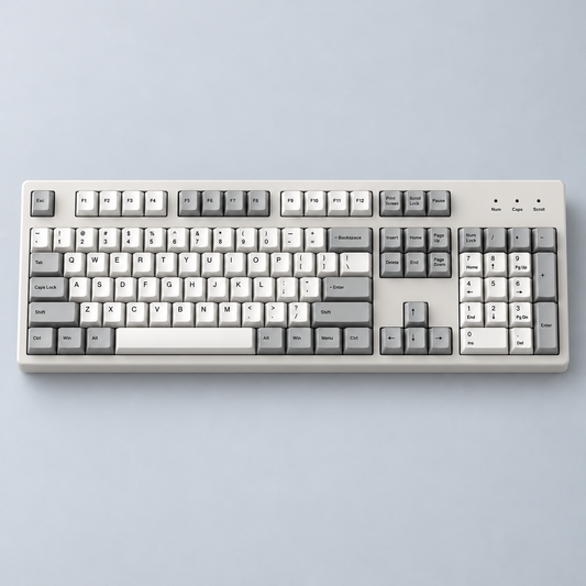 Full-Size Wired Mechanical Office Keyboard with Silent Switches, Dedicated Number Pad and Standard Navigation Layout — Warm White