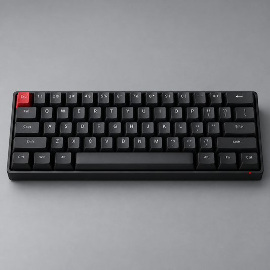 60% Wired Hall Effect Gaming Keyboard with Adjustable Actuation, Rapid Trigger and Compact ANSI Layout — Black & Red