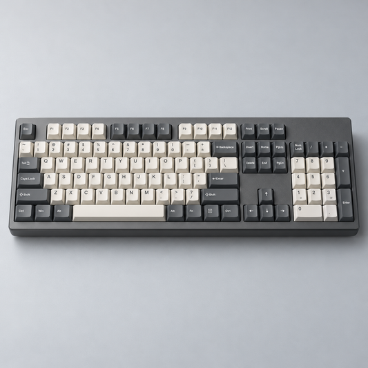 96% Compact Wireless Mechanical Keyboard with Integrated Number Pad, Tri-Mode Connectivity and Hot-Swappable Switches — Graphite & Ivory