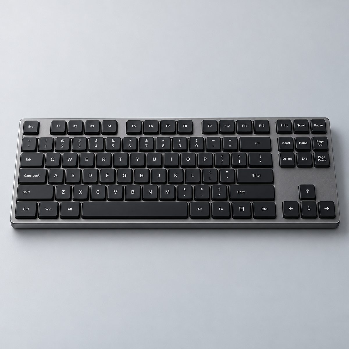 TKL Low-Profile Wireless Mechanical Keyboard with Slim Metal Frame, Separate Navigation Cluster and Bluetooth Connectivity — Dark Grey