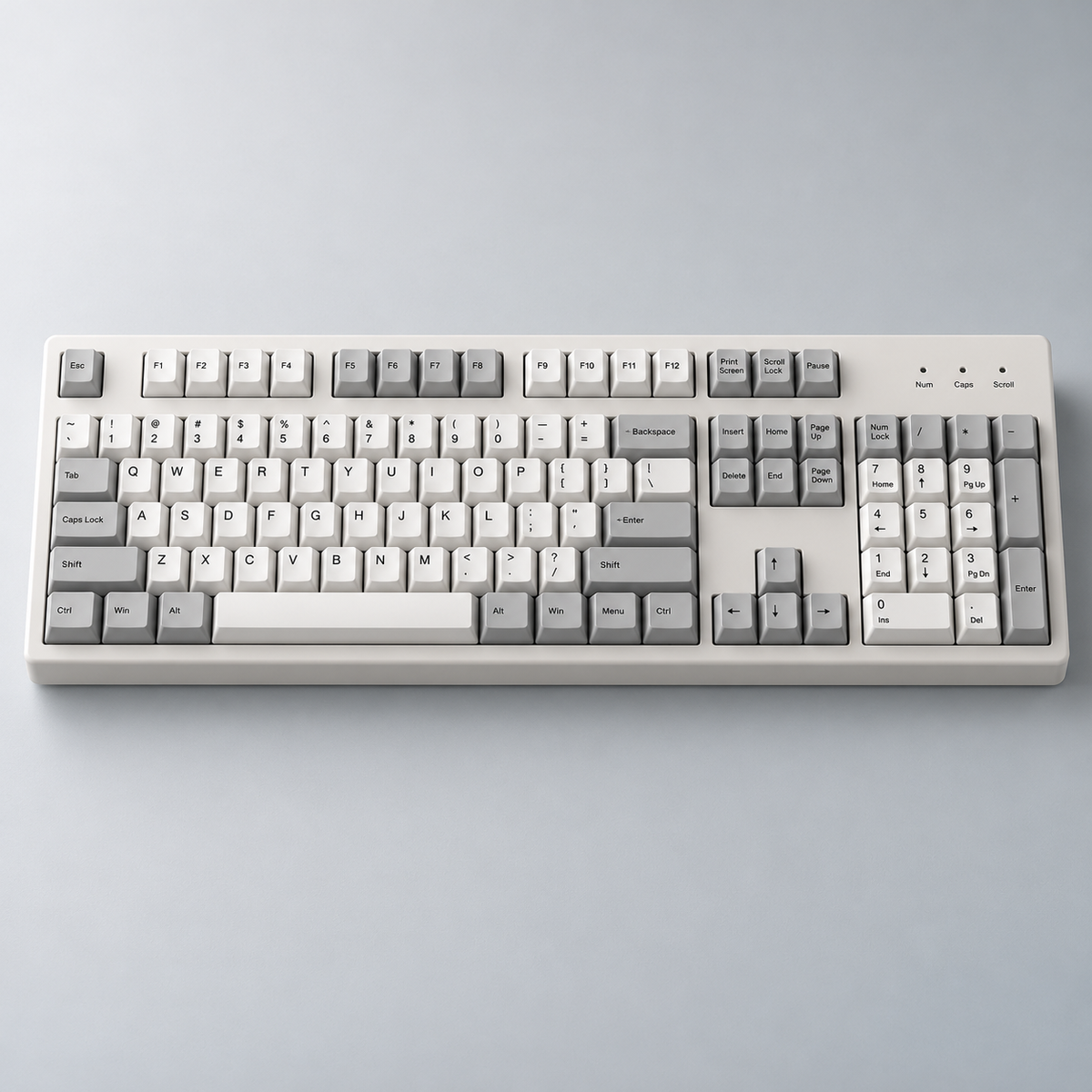 Full-Size Wired Mechanical Office Keyboard with Silent Switches, Dedicated Number Pad and Standard Navigation Layout — Warm White
