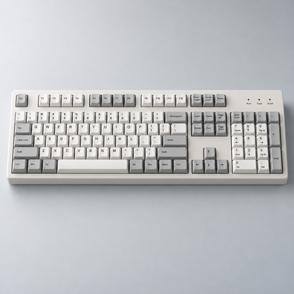 Full-Size Wired Mechanical Office Keyboard with Silent Switches, Dedicated Number Pad and Standard Navigation Layout — Warm White