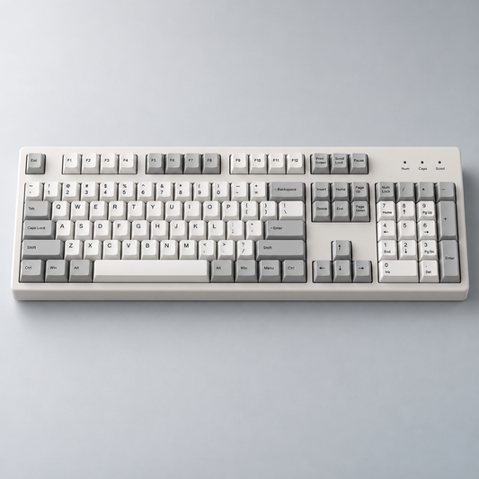 Full-Size Wired Mechanical Office Keyboard with Silent Switches, Dedicated Number Pad and Standard Navigation Layout — Warm White