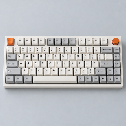 75% Tri-Mode Wireless Mechanical Keyboard with Hot-Swappable Switches, PBT Keycaps and Rotary Control Knob — Cream & Orange