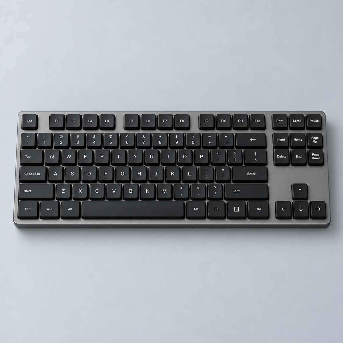 TKL Low-Profile Wireless Mechanical Keyboard with Slim Metal Frame, Separate Navigation Cluster and Bluetooth Connectivity — Dark Grey