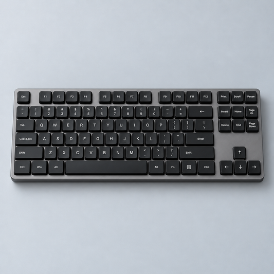 TKL Low-Profile Wireless Mechanical Keyboard with Slim Metal Frame, Separate Navigation Cluster and Bluetooth Connectivity — Dark Grey