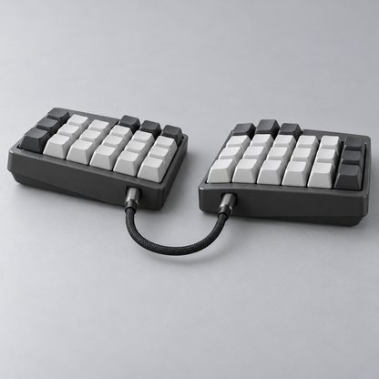 Split Ergonomic Mechanical Keyboard with Independent Left and Right Modules, Thumb Keys and Programmable Layers — Graphite & Grey
