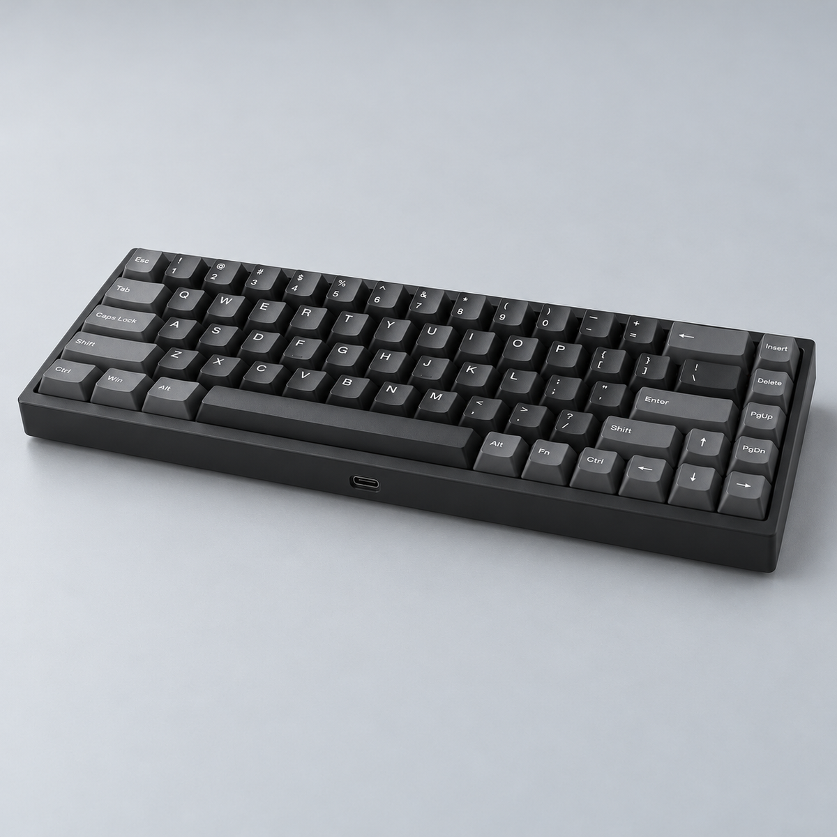65% Compact Wired Mechanical Keyboard with Hot-Swappable Linear Switches and Dedicated Arrow Keys — Charcoal Black
