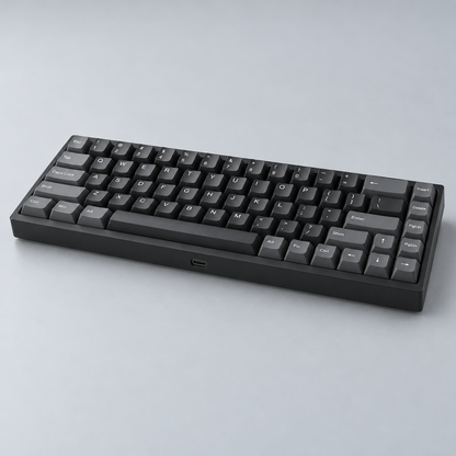 65% Compact Wired Mechanical Keyboard with Hot-Swappable Linear Switches and Dedicated Arrow Keys — Charcoal Black