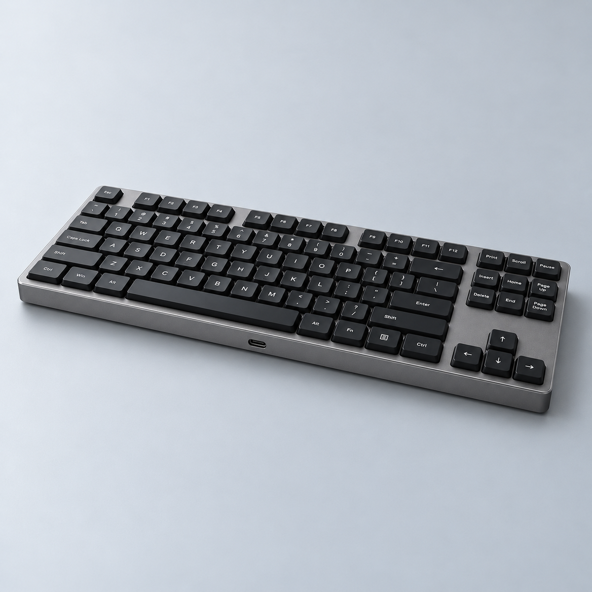 TKL Low-Profile Wireless Mechanical Keyboard with Slim Metal Frame, Separate Navigation Cluster and Bluetooth Connectivity — Dark Grey