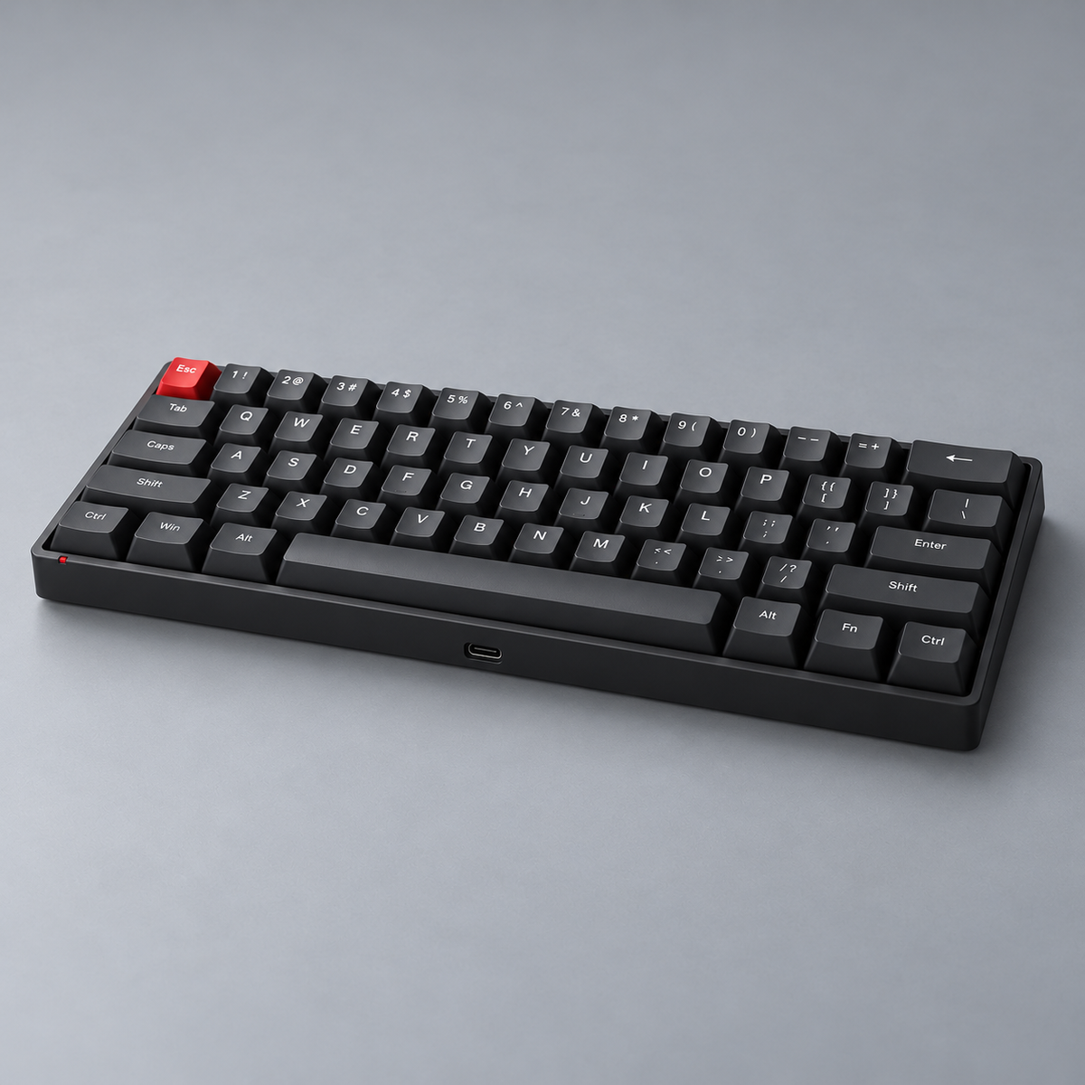 60% Wired Hall Effect Gaming Keyboard with Adjustable Actuation, Rapid Trigger and Compact ANSI Layout — Black & Red