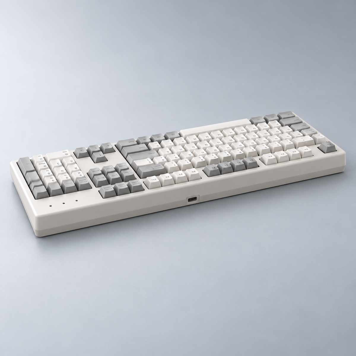 Full-Size Wired Mechanical Office Keyboard with Silent Switches, Dedicated Number Pad and Standard Navigation Layout — Warm White
