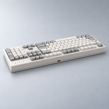 Full-Size Wired Mechanical Office Keyboard with Silent Switches, Dedicated Number Pad and Standard Navigation Layout — Warm White