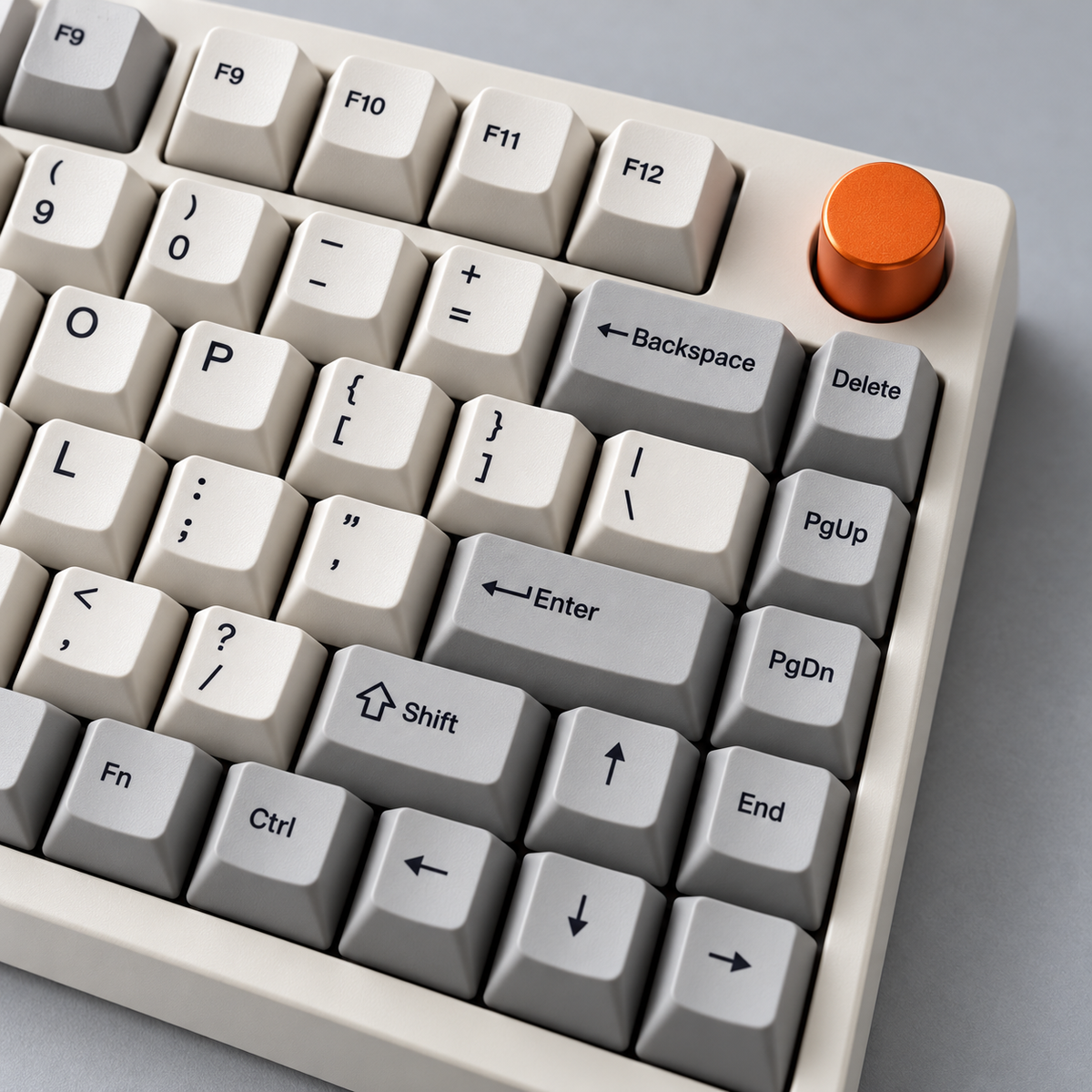 75% Tri-Mode Wireless Mechanical Keyboard with Hot-Swappable Switches, PBT Keycaps and Rotary Control Knob — Cream & Orange