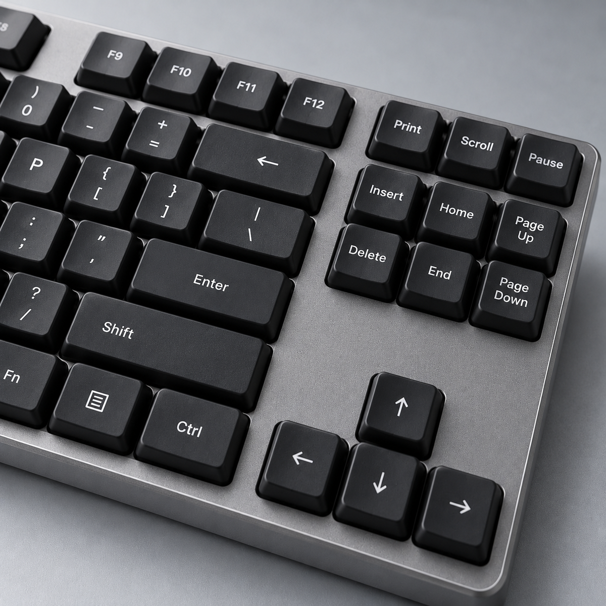 TKL Low-Profile Wireless Mechanical Keyboard with Slim Metal Frame, Separate Navigation Cluster and Bluetooth Connectivity — Dark Grey
