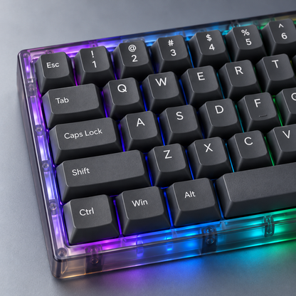 65% Wired Mechanical Keyboard with Smoky Transparent Case, RGB Lighting and Hot-Swappable Switches — Smoke Grey