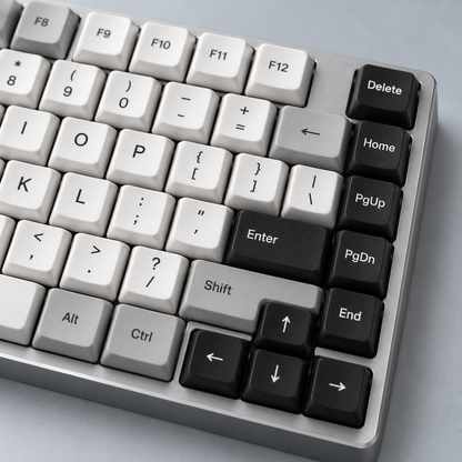 75% Low-Profile Wireless Mechanical Keyboard with Slim Aluminium Frame, Bluetooth and USB-C Connectivity — Silver & White