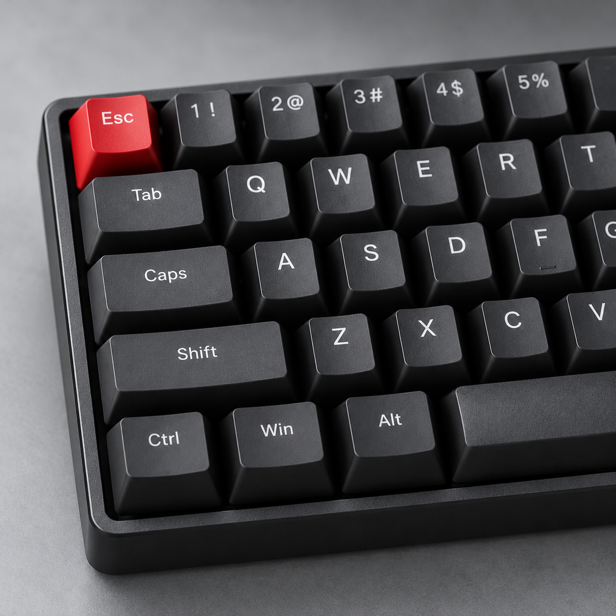 60% Wired Hall Effect Gaming Keyboard with Adjustable Actuation, Rapid Trigger and Compact ANSI Layout — Black & Red